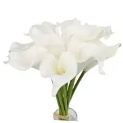 Mini Artificial Calla Lily 10 Stem Bridal Bouquets Artificial Latex Real White