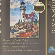 Golden Beacon Cross Stitch Kit - Rocky Point Edition: Exquisite 18 Count Aida, 5