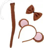 [COLLBATH] 4 Sets Animal Ears for Cosplay Monkey Headband Tail Festival Headdress Party Costume Props