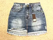 New One Teaspoon sz 28 Salty Sailor 2020 Mini Denim Jean Skirt yfb2