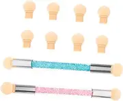 Beaupretty 2 Sets Smudge Pen Set Nail Tools for Nail Art Small Sponge Brush Nail Sponge Pen Tools Nail Sponge Kit Sponge Nail Brush Nail Pen for Printing Sponge Paint Brush Acrylic