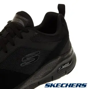 SKECHERS ARCH FIT 黑色綁帶式運動男鞋（232101BBK）