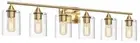 Vanity Light,Bathroom Light Fixtures,Modern Brushed Brass Wall 6-Light Gold