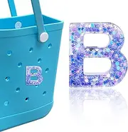 [HLUWA] Letter Charms for Bogg Bag, Alphabet Purple Star Sequin Lettering Accessories Charms for Bogg Bag and Simply Southern Bag, Insert Decorative Letter Charms for Handbag Beach Tote Bag.