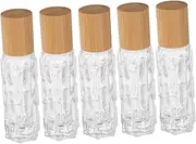 Beaupretty 5 Pack Mini Essential Oil Bottles Bamboo Lid 10ml -on Glass Bottles Portable Refillable Aromatherapy Accessory