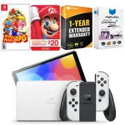 Nintendo Switch White OLED + Super Mario RPG Game + Nintendo $20 eShop Gift Card