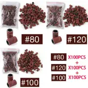 300pcs Nail Drill Sanding Bands Machine Sets Replacement Bits File 80# 120# 180#