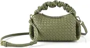 [BYKASIST] Woven Handbag for Women, Woven Crossbody Bags for Women, Designer Ladies Hobo Bag Bucket Purse Faux Leather