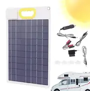 Solar Charger Car Battery - 30W Solar Panel Trickle Charger, 12/24V Solar Charging Kit | Solar Car Battery Maintainer Efficient and Eco-Friendly Power Source for, Trucks, and Boats