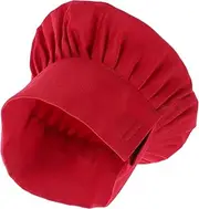 [NOLITOY] Professional Chef Hat Kitchen Working Hat Elastic Dust Protection for Hotel Home Cooking Red