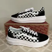 VANS Old Skool Over Black White Checkerboard Platform Canvas Shoes Men's SZ 12