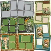 JUNGLE BABIES - Scrapbook Layout Set