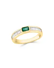 Bloomingdale's Fine Collection Emerald and Diamond Ring in 14K Yellow Gold