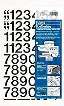 Chartpak Permanent Adhesive Vinyl Numbers,Black