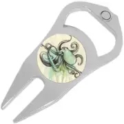 Blue Green Octopus Golf Ball Marker Divot Repair Tool Bottle Opener