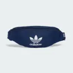 【ADIDAS 愛迪達】腰包 斜背包 運動包 三葉草 AC WAISTBAG 藍 IX7465