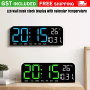 10" Digital Home Big Jumbo LED Wall Desk Clock With Calendar Temperature Clock