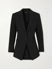 [Theory] Theory - Etiennette Grain De Poudre Wool-blend Blazer - Black - US12 US 12 Black