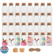 Miukada Small Glass Vials with Corks - 32 Pack, 25 ml Mini Potion Bottles for