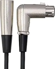 Hosa Right-Angle XLR3F to XLR3M Balanced Interconnect Cable, 1.5 Feet