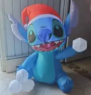 Disney Stitch Santa Hat Snowball Christmas Gemmy Airblown Inflatable 3.2 Ft New