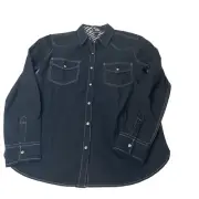 Volcom x GMJ Georgia May Jagger Black Long Sleeve Snap Front Shirt Womens XS