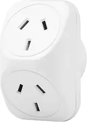 Double Power Adaptor Triangular Standard White 10A 240V 2 Outlets SAA