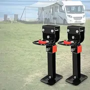Manan 2X 400mm Caravan Stabilizer Legs 400 Trailer Camper Drop Down Corner Steady Stabiliser Leg 1200lbs Steel Black