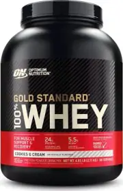Optimum Nutrition Gold Standard 100% Whey Protein Powder, Cookies and Cream, 5