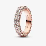 *BRAND NEW* Pandora Timeless Pavé Double-row 14k Rose Gold Plated Ring 182629C01