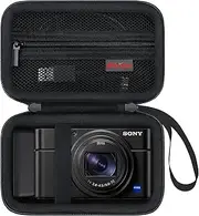 Elonbo Camera Carrying Case for Sony RX100 VII/ RX100 VI/ RX100 V/ RX100 IV/ RX100 III Compact Digital Camera, Vlogging Camera Travel Bag, Video Streaming Camera Storage Holder. Black