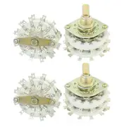 4Pcs 10mm Mounting Hole Dia 2P11T Dual Deck Band Channel Rotary Switch Selector