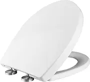 Ibergrif Soft Close Toilet Seat White, O Shape Quick Release Toilet Seat with Adjustable Hinges, Top Fixing M41002