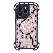 iPhone 16 Pro Ultra Bounce Case MagSafe Compatible Dusty Pink Leopard Phone Case