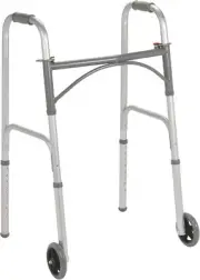 10244-1 Two Button Folding Steel Walker, Grey