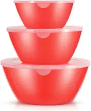 Mixing Bowls with Lids Set,Plastic Mixing Bowls for Kitchen Preparing,Serving of