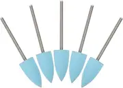 Beavorty 5pcs Set Nail Polisher Drill Bits Nail Tech Sanding Bits for Nail Drill Silicone Nail Drill Bits Nail Drill Buffer Bits Silicone Nail Tools Stainless Steel Sky-blue