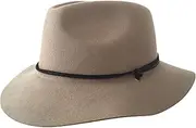 [Jacaru] Australian Wool Crushable Fedora Hat, Grey, Medium/Large