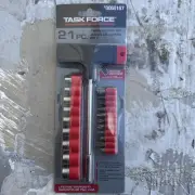 Task Force, 21pc. T-Bar Driver Set, Metric 1/4 Inch Drive, #0060167, NIP