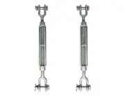 Turnbuckle 1/2 Inch x 9 Inches Jaw Jaw Galvanized Steel Turnbuckle 2-PK