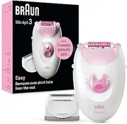 Braun Silk-épil 3, wired epilator for hair removal, shaving attachment and trimmer attachment, 3-031, pink