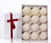Christmas Ball Ornaments 12pcsRustic Christmas Tree Decor White Platinum Rd Desc