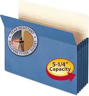Smead 73235 5 1/4-Inch Exp Colored File Pocket Straight Tab Letter Blue