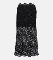 [Rabanne] Rabanne Floral lace midi skirt AU 14 black