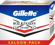 100 X Gillette Wilkinson Sword Double Edge Safety Razor Blades Saloon Pack