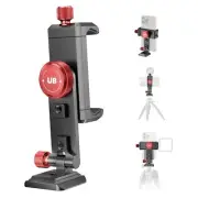 Metal Phone Tripod Mount Cold Shoes with Arca QR Base, 3 Control Knob 360° Ce...