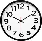 3D Number Wall Clock Silent Non Ticking 12 Inch Quality Quartz Battery Operated Round Easy to Read Home/Office/Kitchen/Classroom/School Clock Sweep Movement