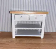 MINIATURE DOLLHOUSE 1:12 SCALE SMALL WHITE KITCHEN WORK TABLE - T2609