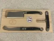 Thiers France Laguiole Cheese Knives And Bottle Opener In Wood Case Collection.