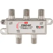 DOSS FSP4F 4 WAY 'F' SPLITTER FREE TO AIR 1X DC POWER PASS 900MHZ